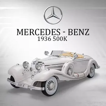 1/18 Mercedes Benz Classic 500K Модель Автомобиля Игрушка для Мальчиков Из Сплава, Отлитая под давлением, Откидная Модель Автомобиля, Открытая Дверь Для Взрослых, Подарочная Коллекция Автомобилей
