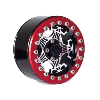1,9-Дюймовая Металлическая Ступица Обода колеса для Радиоуправляемого Автомобиля Rock Crawler TRX4 SCX10, красный и серебристый
