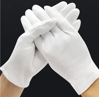 1 Пара Белых Новых Мужских женских Этикетных белых Хлопчатобумажных перчаток для официантов/водителей/ювелирных изделий/рабочих, спортивные перчатки