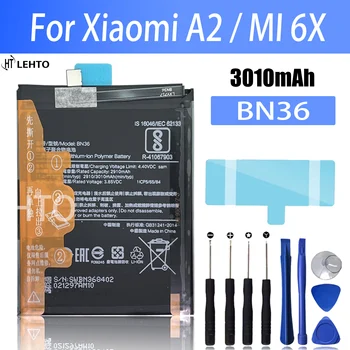 100% Новый оригинальный аккумулятор BN36 для Xiaomi A2/mi 6X Замена телефона Bateria
