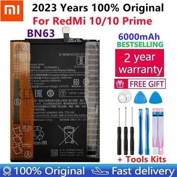 100% Оригинальная Новая Высококачественная Сменная батарея BN63 6000 мАч для Xiaomi RedMi 10/10 PRIME Phone, перезаряжаемые батареи