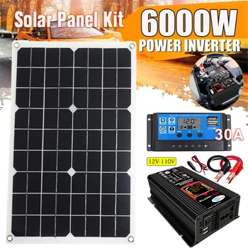 110 В-220 В Инвертор солнечной батареи 4000 Вт/6000 Вт Солнечная панель 18 Вт Контроллер Светодиодный дисплей Инвертор Солнечной батареи Смарт-плата для зарядки