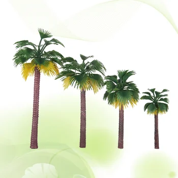 16 шт. Пластиковая Модель Пальмы в Тропическом лесу, Тропический пейзаж, Материал ручной работы 