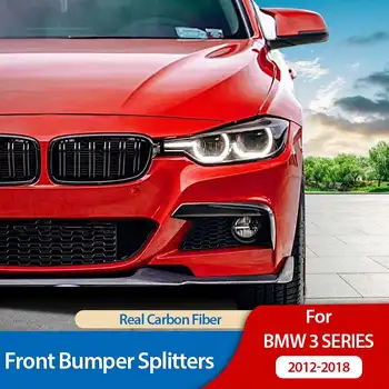 2 Шт. Настоящие Разветвители Переднего Бампера из углеродного волокна, Спойлер для губ BMW 3 Серии 320/328/330/F30/F35 MAD 2012-2018