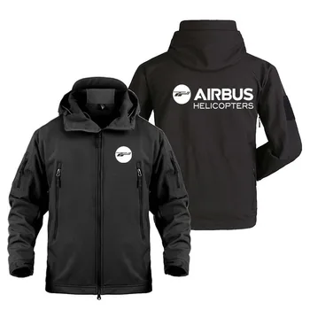 2022 Новое флисовое теплое пальто с несколькими карманами и капюшоном Airbus Helicopters, мужская куртка, Военная уличная куртка SoftShell для мужчин