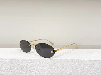 2023 Модные женские солнцезащитные очки Овальные солнцезащитные очки из титанового сплава брендовая дизайнерская обувь UV400