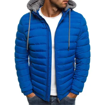 2023 Осенне-зимнее новое мужское водонепроницаемое ветрозащитное хлопковое пальто, модная повседневная теплая хлопковая куртка с капюшоном и принтом