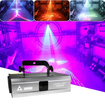 3 Вт RGB Анимация 20kpps Сканирующие Лазерные Фонари DMX512 DJ Дискотека Partterns Мыть Лазерный Проектор Для Свадьбы Светодиодный Вечерние Бар Par Light