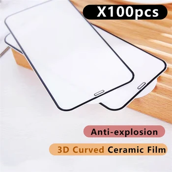 3D изогнутая керамическая защитная пленка для экрана iphone 14 13 promax с полным покрытием для iphone 12 11 promax anti-explosion HD galss 100шт