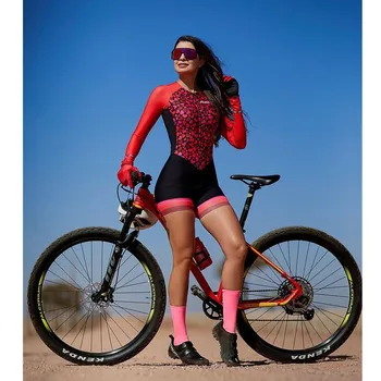 Agah Женский Летний Велосипедный комбинезон для триатлона с длинным рукавом Macaquinho, Велосипедная одежда, Женский Горный Велосипедный костюм