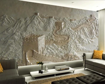 Beibehang Пользовательские Обои Great Wall Рельефный Китайский ТВ Фон Настенная Роспись Дизайн Гостиной Спальни обои для стен 3 d