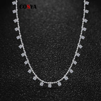 COSYA 925 Стерлингового Серебра Муассанит Кулон Ожерелье Звезда D VVS1 Бриллиант GRA для Женщин Свадебная Вечеринка Сверкающие Изысканные Ювелирные Изделия