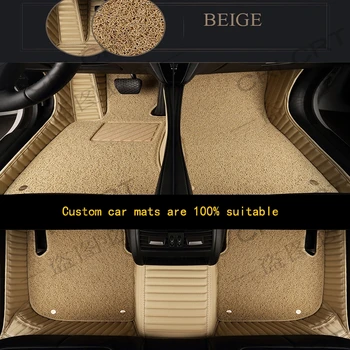 CRLCRT горизонтальный зернистый двухслойный автомобильный кожаный коврик для ног Buick Skoda SEAT Citroen Jeep Автоаксессуары автостайлинг