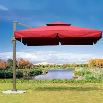 Lijing Sunny Day Роскошный вращающийся на 360 римский зонт, открытый зонтик, патио, открытый ящик для охраны, садовый зонт