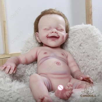 reborn baby Мягкая 100% силиконовая реалистичная кукла, похожая на настоящую девочку с закрытыми глазами, игрушки для детей, Рождественский подарок, кукла 47 см