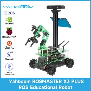 ROSMASTER X3 PLUS ROS Робот для программирования на Python с колесом Mecanum 6DOF Роботизированная рука YDLIDAR для Jetson NANO Xavier NX RaspberryPi