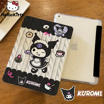 Sanrio Kuromi Kawaii Print Чехол для iPad Pro 2022 2018 11-12, 9 Дюймов, Откидная Крышка с тремя Складками Для Ipad Air 1 2 3 Mini 4 5 6, Защищенная От Падения Оболочка