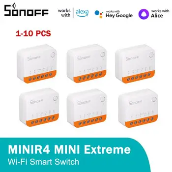 SONOFF MINIR4 WiFi Smart Switch 2 Способа Управления Mini Extreme Smart Home Relay Поддержка R5 S-MATE Voice Для Alexa Alice Google Home