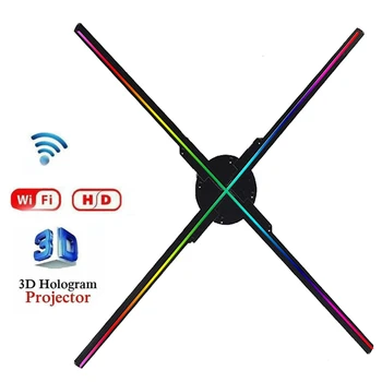 Wifi 3D HD Голографический проектор Вентилятор 65 см Рекламный светодиодный дисплей Поддержка машины Сращивание Изображения Видео Продукция с Логотипом на заказ