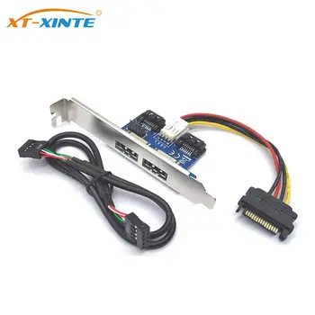 XT-XINTE Двухпортовый адаптер SATA для питания через eSATA USB 2,0 9Pin SATA 7Pin Конвертер Карта расширения для жесткого диска 2,5 