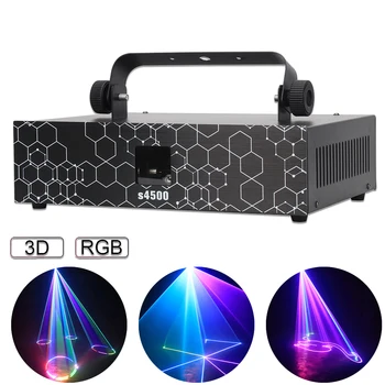 YUER Disco Laser Light Beam 4,5 Вт RGB Лазерный луч 3D Лазерный Проектор Мероприятия Дискотека Вечеринка RGB Анимация DJ Lazer
