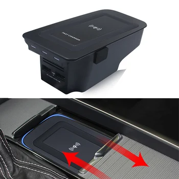 автомобильное беспроводное зарядное устройство QI charging держатель телефона мобильный адаптер кронштейн для Volvo xc90 S60 XC60 V90CC X90 для iPhone 8 x xr