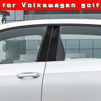 Автомобильный стайлинг, внутренняя отделка, украшение, двери автомобиля, центральная консоль, подходит для Volkswagen golf, автомобильные наклейки из натурального углеродного волокна,