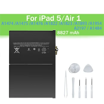 Аккумулятор для планшета iPad 5 Air 1 Cycle Battery With Tools 8827mAh Сменный Batteria Для A1474 A1475 A1822 A1823 Air 1 iPad 5