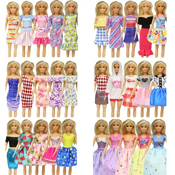 Аксессуары для кукольной одежды из 10 предметов = 5 предметов Платья + 5 предметов разной обуви, аксессуары для Повседневных платьев Barbies 11,5 Дюймов, игрушки для девочек