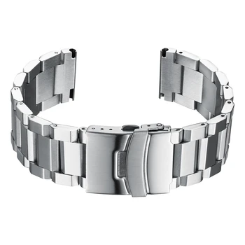Аксессуары Для часов с ремешком для дайвинга из нержавеющей стали, простой складной металлический браслет с пряжкой, мужской модный серебряный браслет из цельного металла