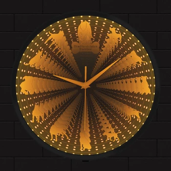 Американский Стаффордширский терьер Светодиодная Вихревая Лампа Часы Туннель Межзвездное Зеркало Щенок Породы Собак Оптическая Иллюзия Освещенные Часы