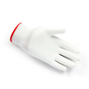 Антистатический нейлон-карбоновый трикотажный вкладыш с белым полиуретановым покрытием на кончиках пальцев ESD перчатки Аксессуары для одежды Перчатки