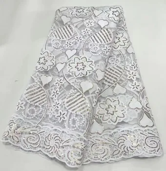 Африканская кружевная ткань 2022, Высококачественная французская Сетчатая Кружевная ткань С вышивкой пайетками, Нигерийские кружевные ткани Для Свадебного платья