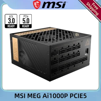 Блок питания для компьютера MSI MEG Ai1000P PCIE5 ATX3.0 1000W 80 PLUS PLATINUM, блок питания для ПК, бесплатная доставка