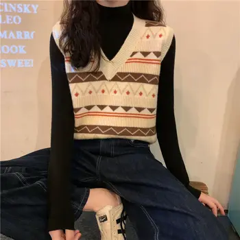 Весна и осень 2023, Корейская версия нового модного повседневного женского свитера, жилет, свитер, уменьшающий возраст и утягивающий топ