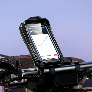 Водонепроницаемая сумка для телефона на мотоцикле, вращающаяся на 360 градусов, сумка для мобильного телефона на руле для езды на велосипеде на открытом воздухе