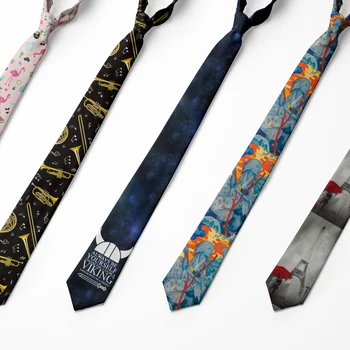 Галстук для мужчин 8 см, забавные мужские модные галстуки с принтом в стиле Харадзюку, Дизайнерский галстук-бабочка Gravata, Мужские галстуки для свадебного платья, Аксессуары для рубашек