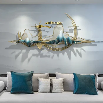 Декор комнаты Эстетичный 3D Настенный китайский пейзаж Украшение дома Настенный светильник Роскошное украшение гостиной