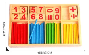 Детские Деревянные развивающие Математические палочки Монтессори для подсчета чисел Материал Рассчитать Игру Математическая головоломка Игрушки для раннего обучения