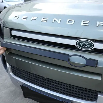 Для Land Rover Defender 90 110 2020-2023 Автомобильный стайлинг ABS из углеродного волокна/Черная отделка Передней решетки Автомобиля Наклейки Автомобильные аксессуары