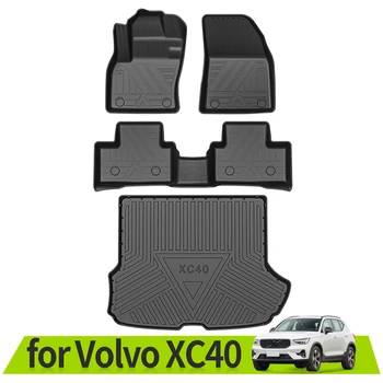для Volvo XC40 Автомобильные Коврики для багажника, Водонепроницаемые противоскользящие аксессуары, 3D TPE для вождения левой рукой