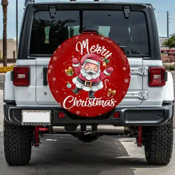 Забавный чехол для запасного колеса Санта-Клауса, автомобильные аксессуары, Рождественский подарок для кемпера, сделанный по вашему размеру, Мягкий чехол для шины запасного колеса