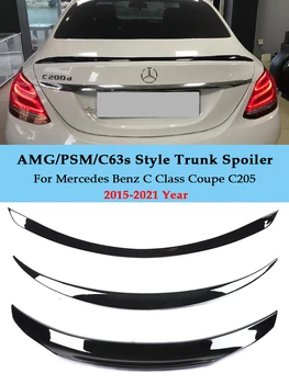 Задний Спойлер Багажника Mercedes Benz C Class Седан W205 Дефлектор C63s AMG PSM Стиль Углеродного Волокна Черный Глянец 2015-2021