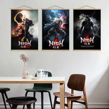 Игровой персонаж NIOH PS4 Меч Обои холст плакат в рамке Галерея оберточная бумага художественная печать домашняя стена из массива дерева Подвесной свиток