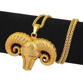 Индивидуальное Преувеличение Золотого цвета Ожерелье с подвеской из Яка в стиле панк с животными в стиле хип-хоп, ювелирные изделия для мужчин и женщин