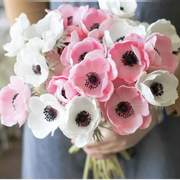 ИНДИГО-Искусственный Розовый цветок Анемоны для украшения дома, Пасквиль из ромашек, Свадебный Цветочный декор, Праздничный декор, 5 шт.