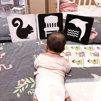 Карточки для визуальной стимуляции ребенка по методу Монтессори, черно-белые флеш-карты, Высококонтрастные обучающие игрушки для визуальной стимуляции детей