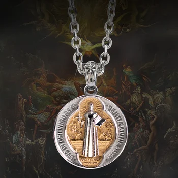 Католический Святой Бенедикт Подвески с распятием ins, стильный крест из нержавеющей стали, ожерелье с библейским Иисусом, ожерелье-экзорцист для мужчин и женщин