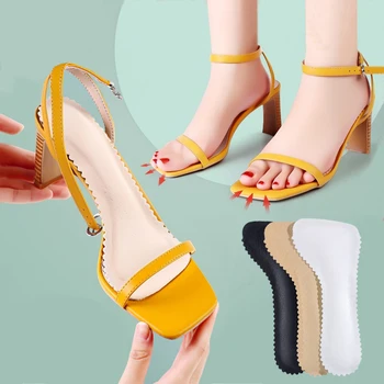 Кожаные стельки для обуви для женщин, нескользящие подушечки для обуви на высоком каблуке, самоклеящиеся женские сандалии, Тапочки, впитывающие пот вставки