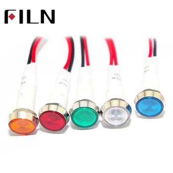 красный желтый синий зеленый белый 12v 24v 220v 110v 10mm led пластиковая индикаторная лампа сигнальная лампа с диаметром 20 см
